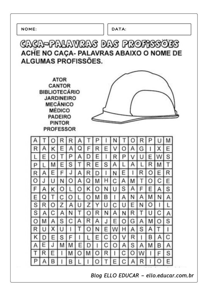 Atividades pedagógicas para o dia do trabalho.
