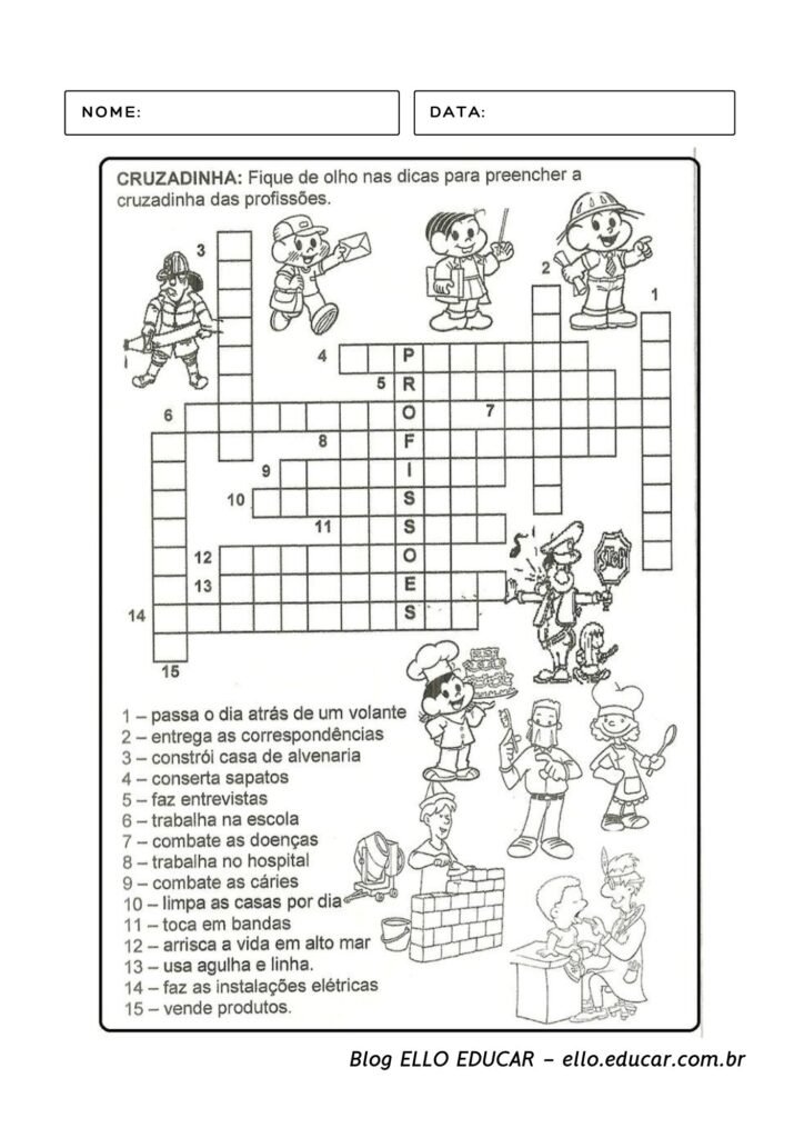 Atividades pedagógicas para o dia do trabalho.