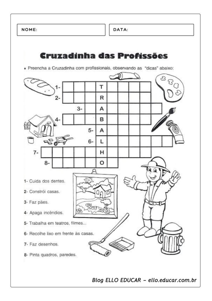 Atividades pedagógicas dia do trabalho