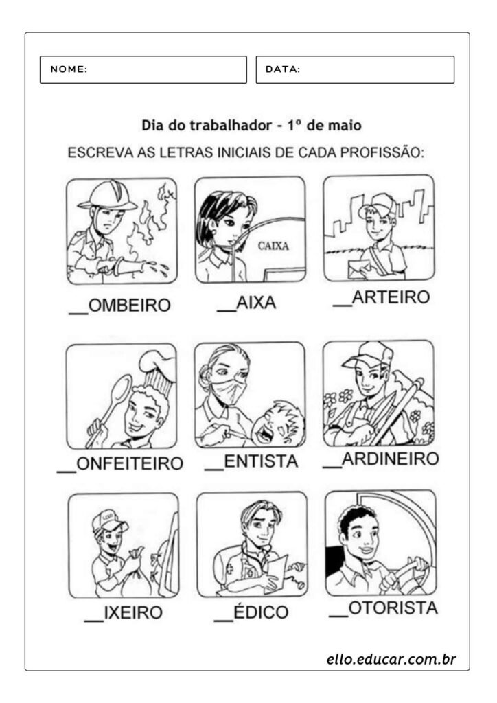 Atividade dia do trabalho.