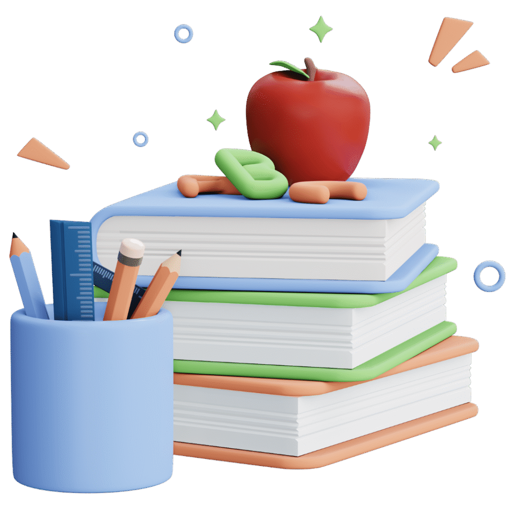 Livros e canetas