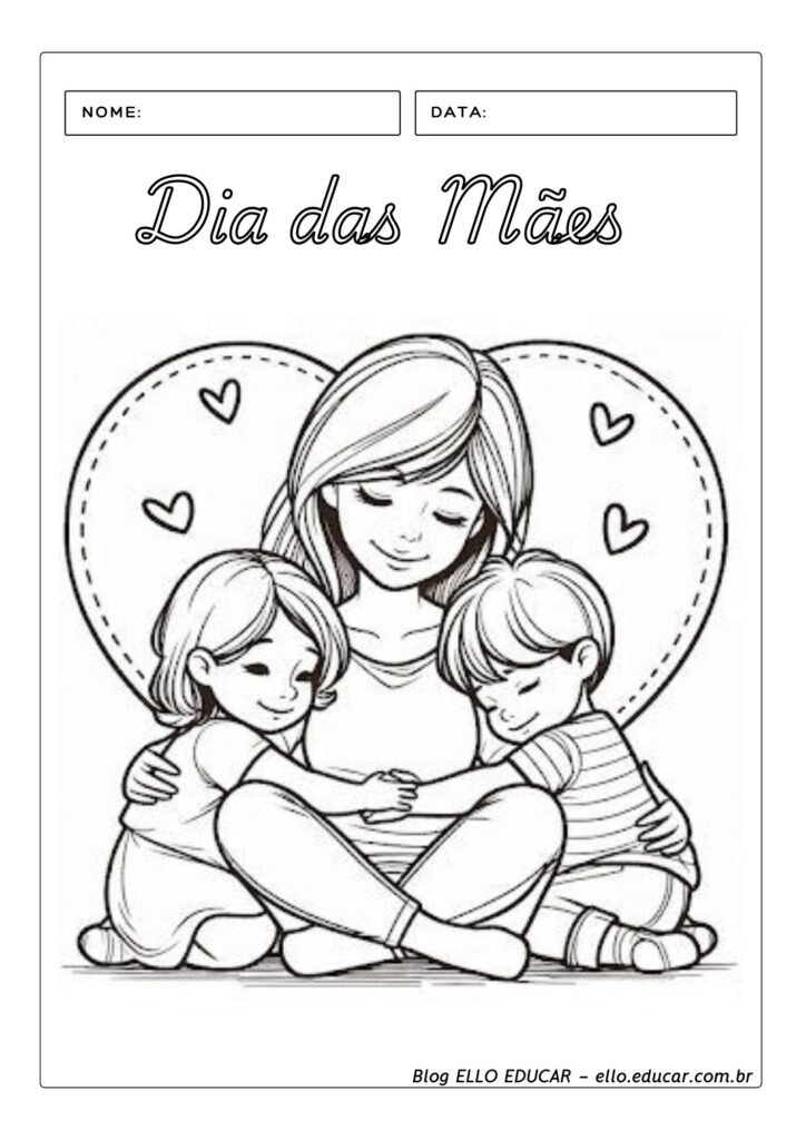 Desenho para colorir dia das mães.