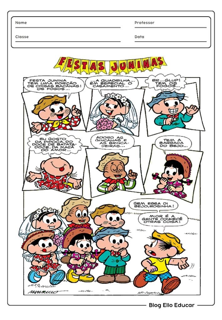 Atividades de português festa junina 4 ano
