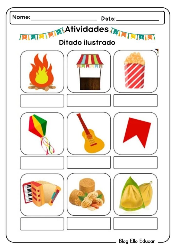 Atividades juninas de português para 1° ano