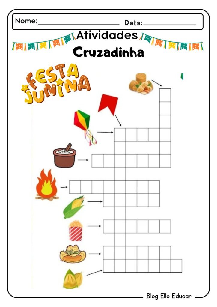 Atividades juninas de português para 1° ano