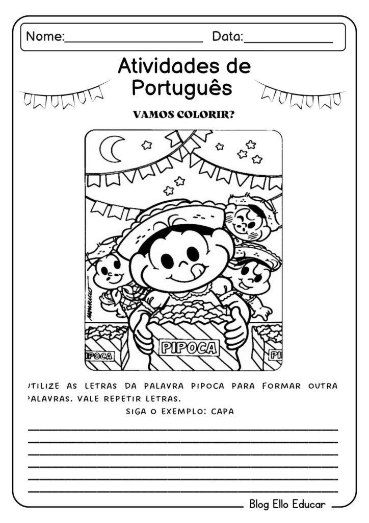 Atividades sobre festas juninas para alfabetização