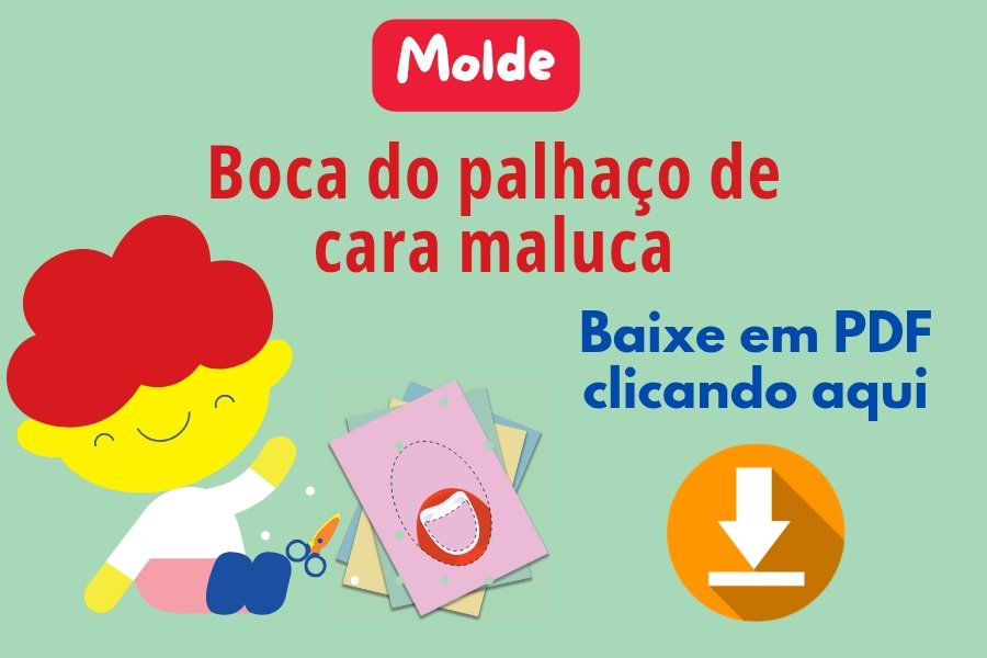 Molde da boca do palhaço para brincadeira junina.