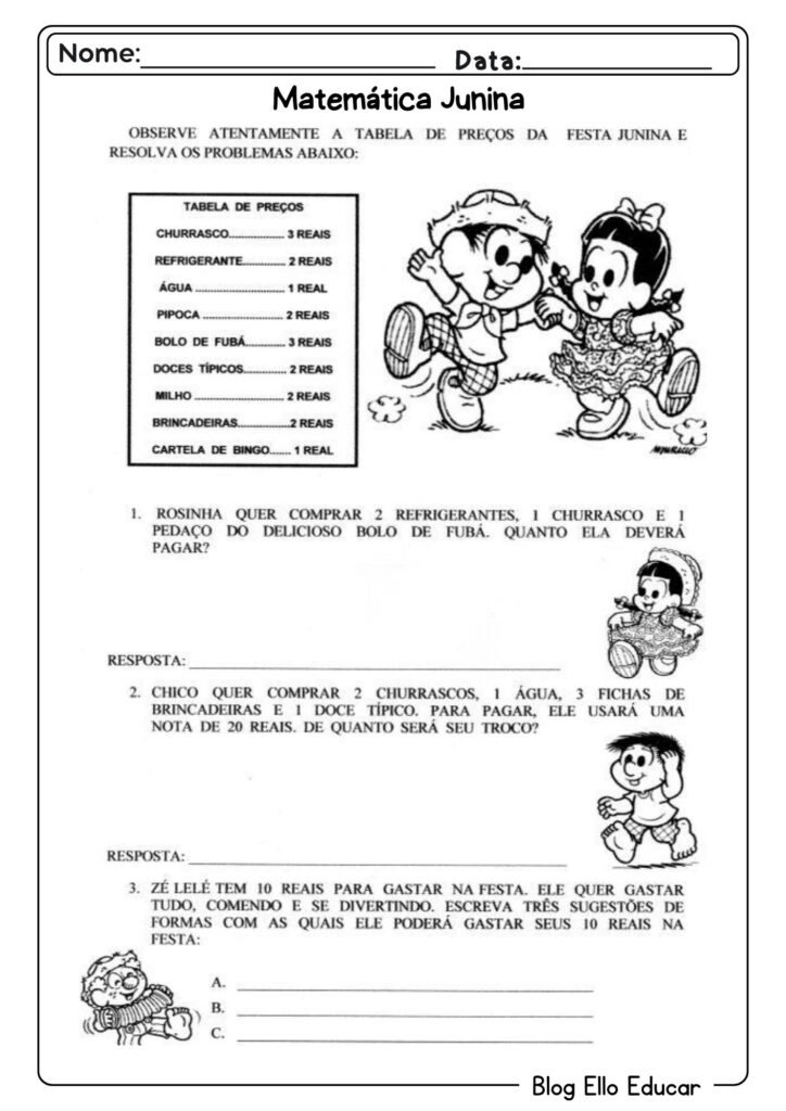 Matemática junina 2° ano