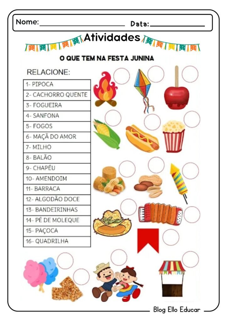 Atividades festa junina 1º ano para imprimir.