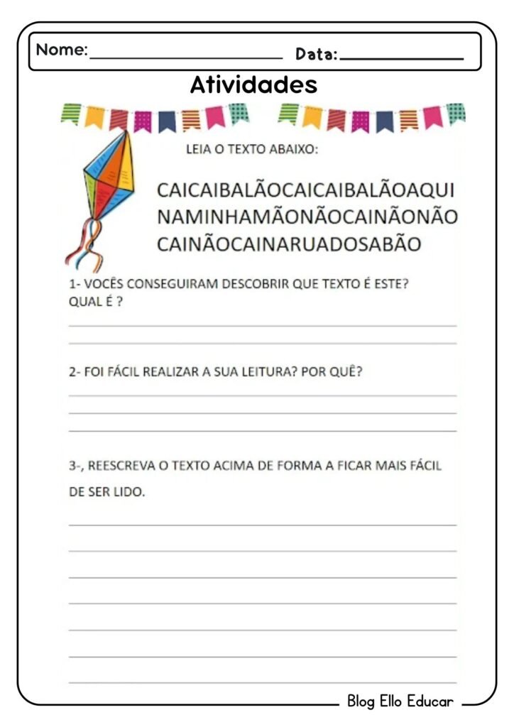 Atividades festa junina 1º ano para imprimir.