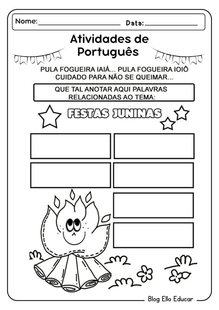 Atividades festa junina 1º ano para imprimir.