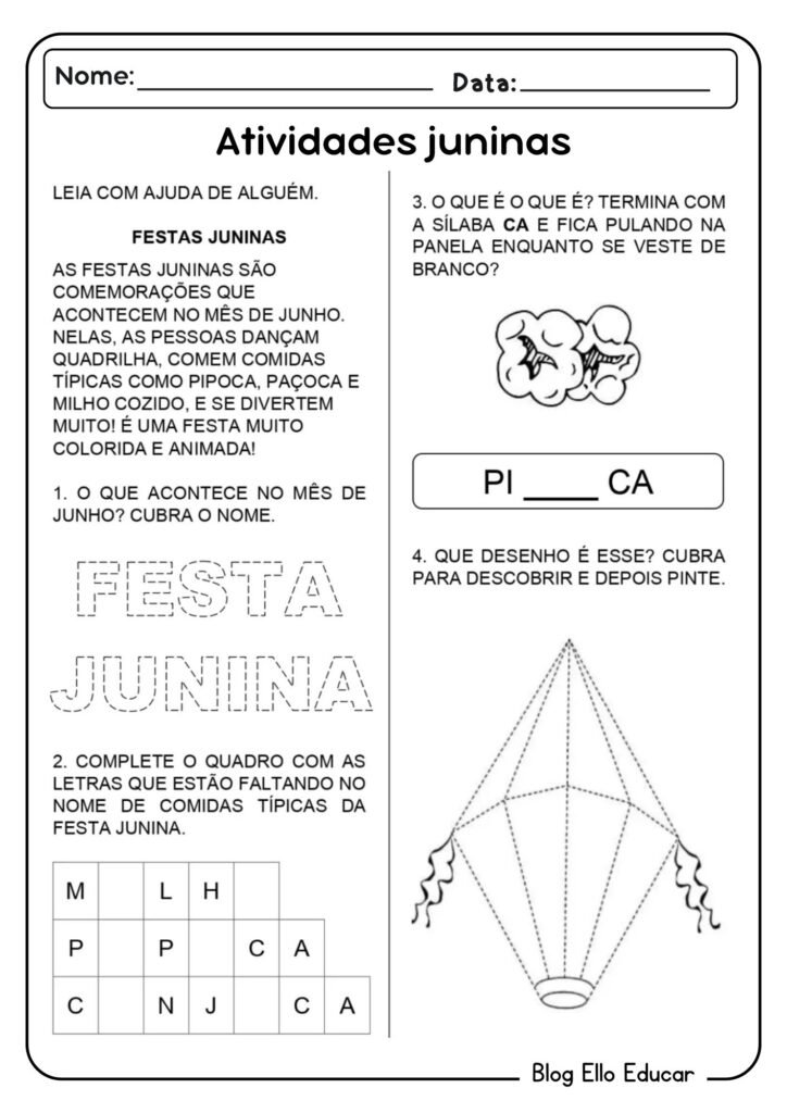 atividades festa junina educação infantil