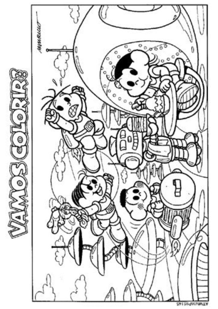 Desenho da turma da Mônica para colorir