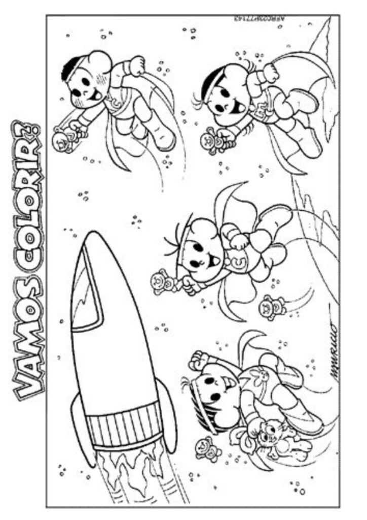 Desenho da turma da Mônica para colorir