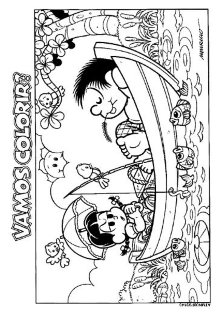 Desenho da turma da Mônica para colorir