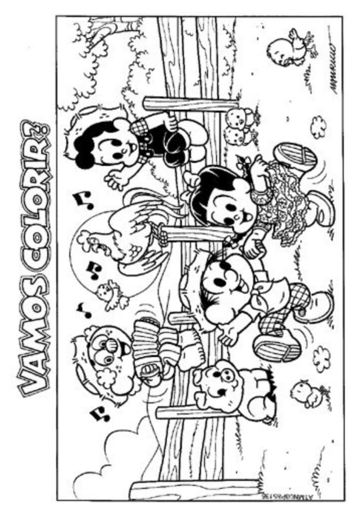 Desenho da turma da Mônica para colorir