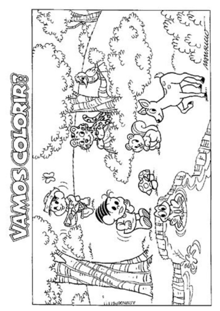 Desenho da turma da Mônica para colorir