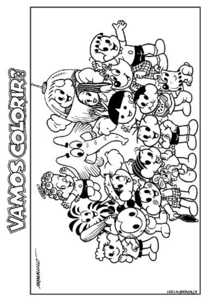 Desenho da turma da Mônica para colorir