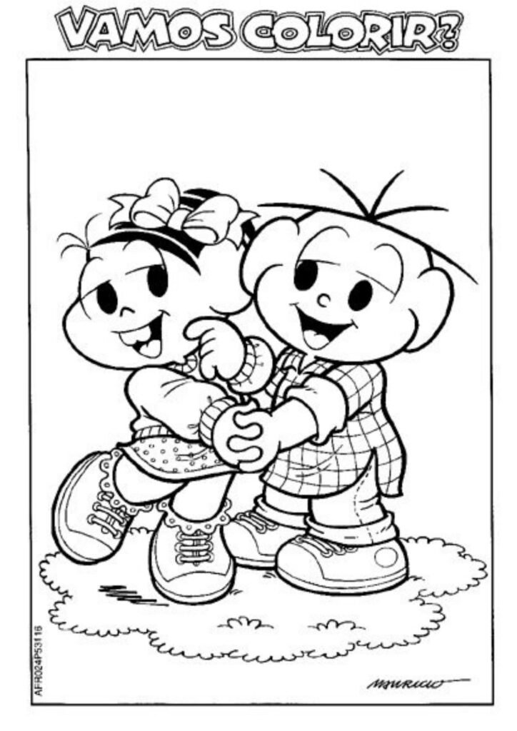 Desenho da turma da Mônica para colorir