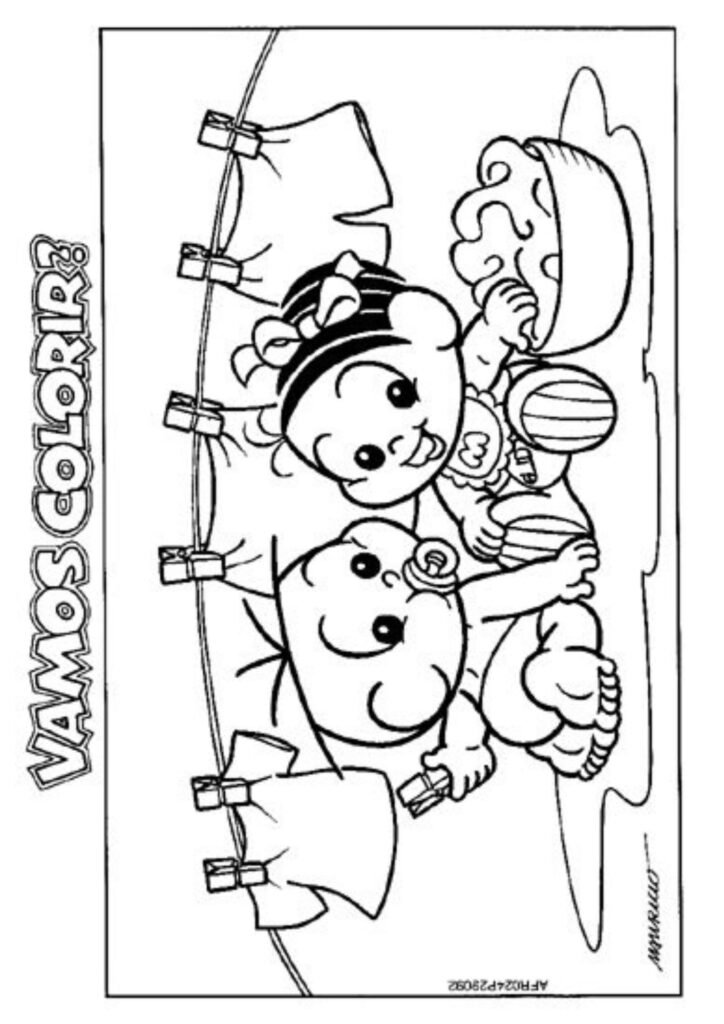 Desenho da turma da Mônica para colorir