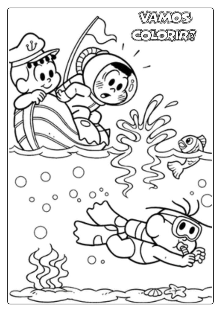 Desenho da turma da Mônica para colorir