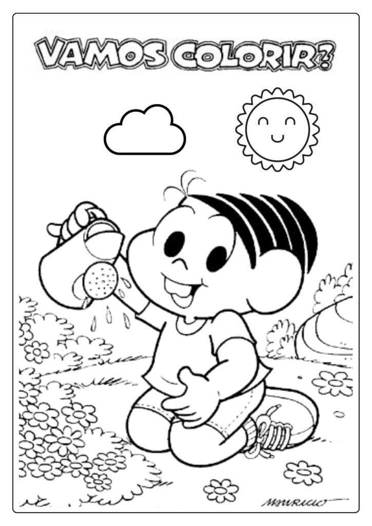 Desenho da turma da Mônica para colorir