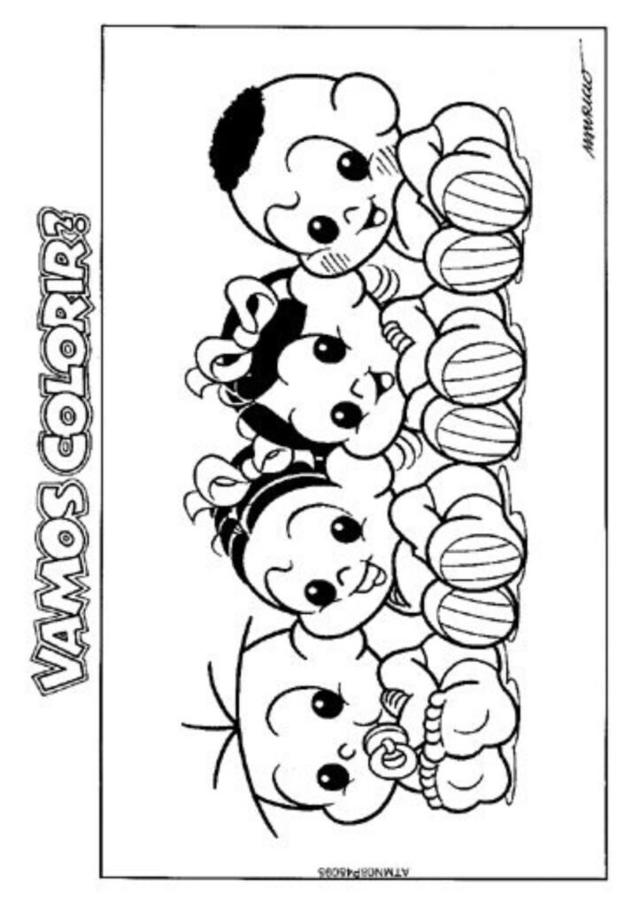 Desenho da turma da Mônica para colorir