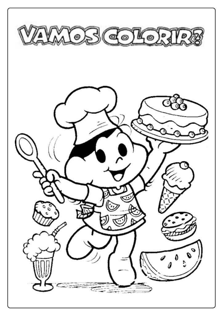 Desenho da turma da Mônica para colorir