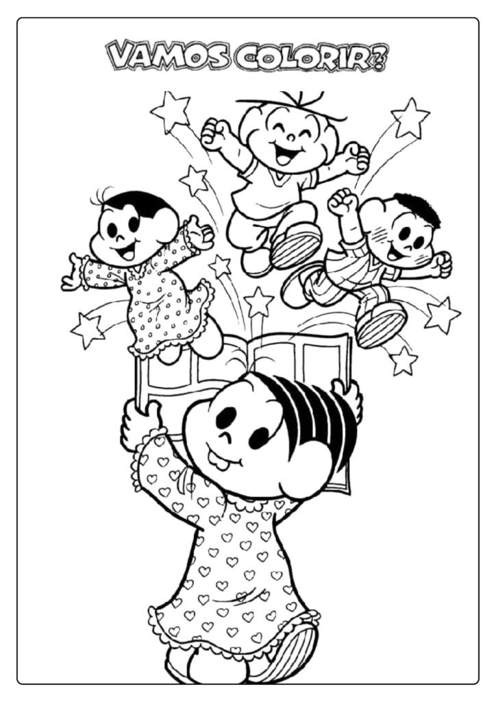 Desenho da turma da Mônica para colorir