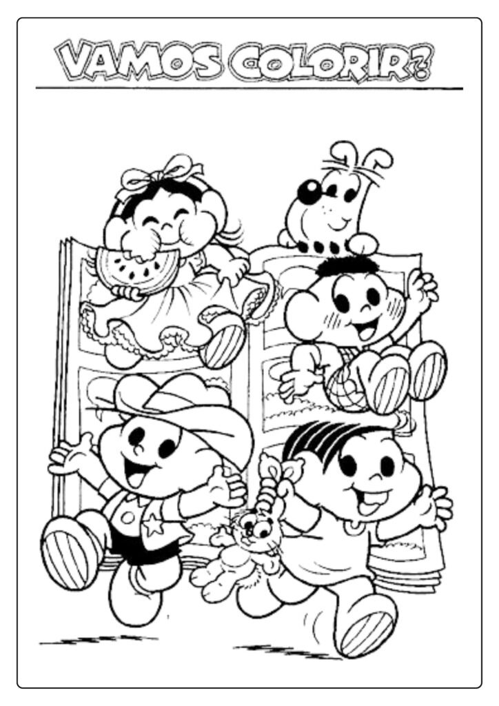 Desenho da turma da Mônica para colorir