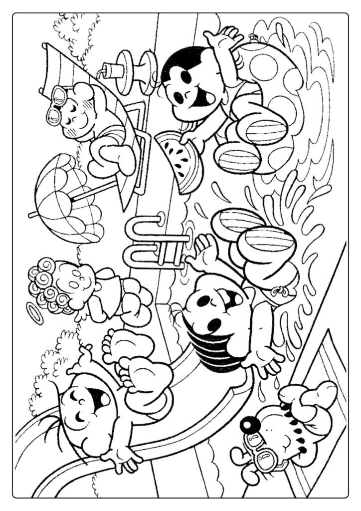 Desenho da turma da Mônica para colorir