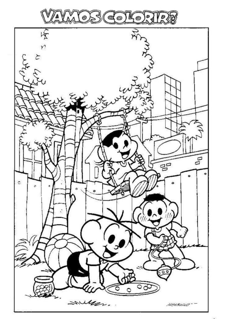 Desenho da turma da Mônica para colorir