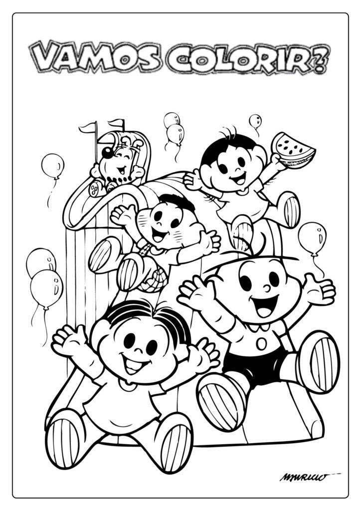 Desenho da turma da Mônica para colorir