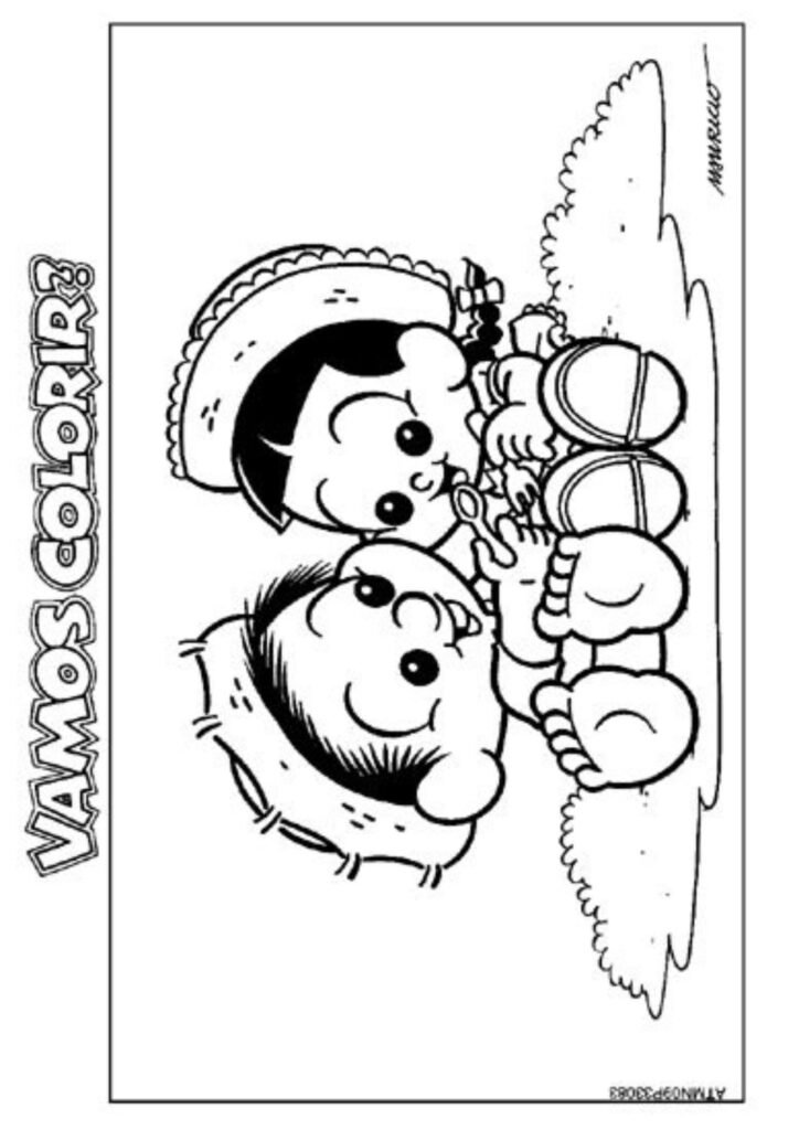 Desenho da turma da Mônica para colorir