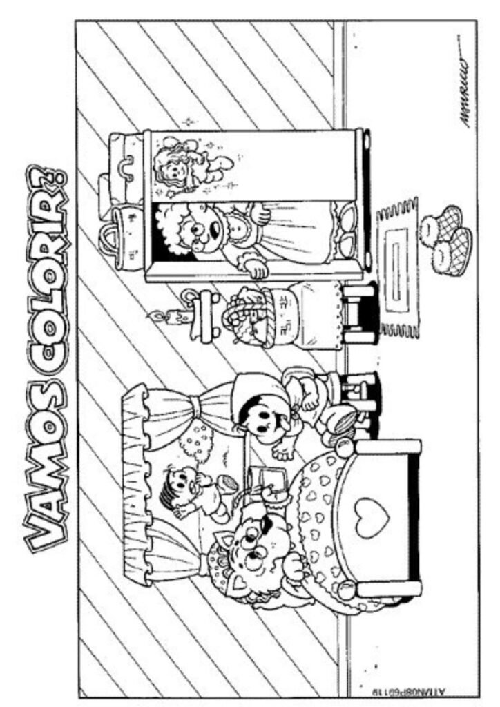 Desenho da turma da Mônica para colorir