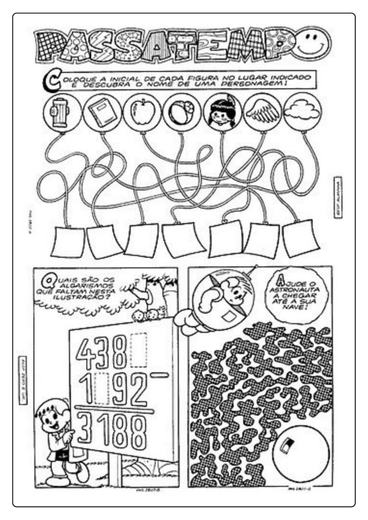 Passatempo da turma da Mônica