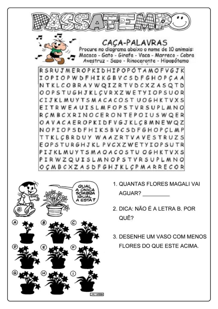 Passatempo da turma da Mônica