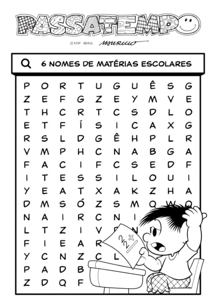 Passatempo da turma da Mônica