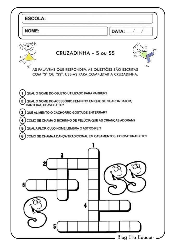 Cruzadinha uso do S ou SS