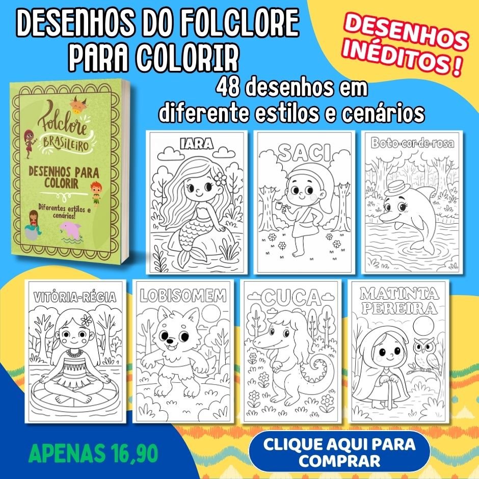 desenhos do folclore brasileiro para colorir
