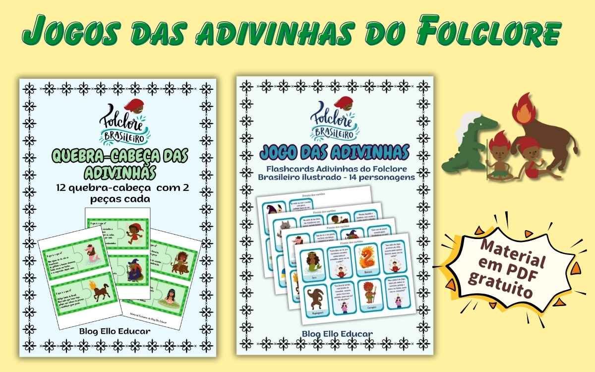 Jogos com adivinhas do Folclore para imprimir: material gratuito em PDF