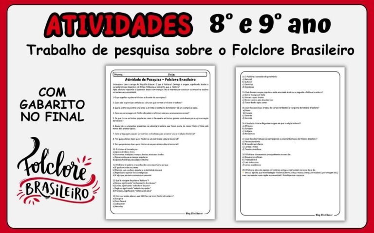 Atividades Folclore 8° e 9° ano