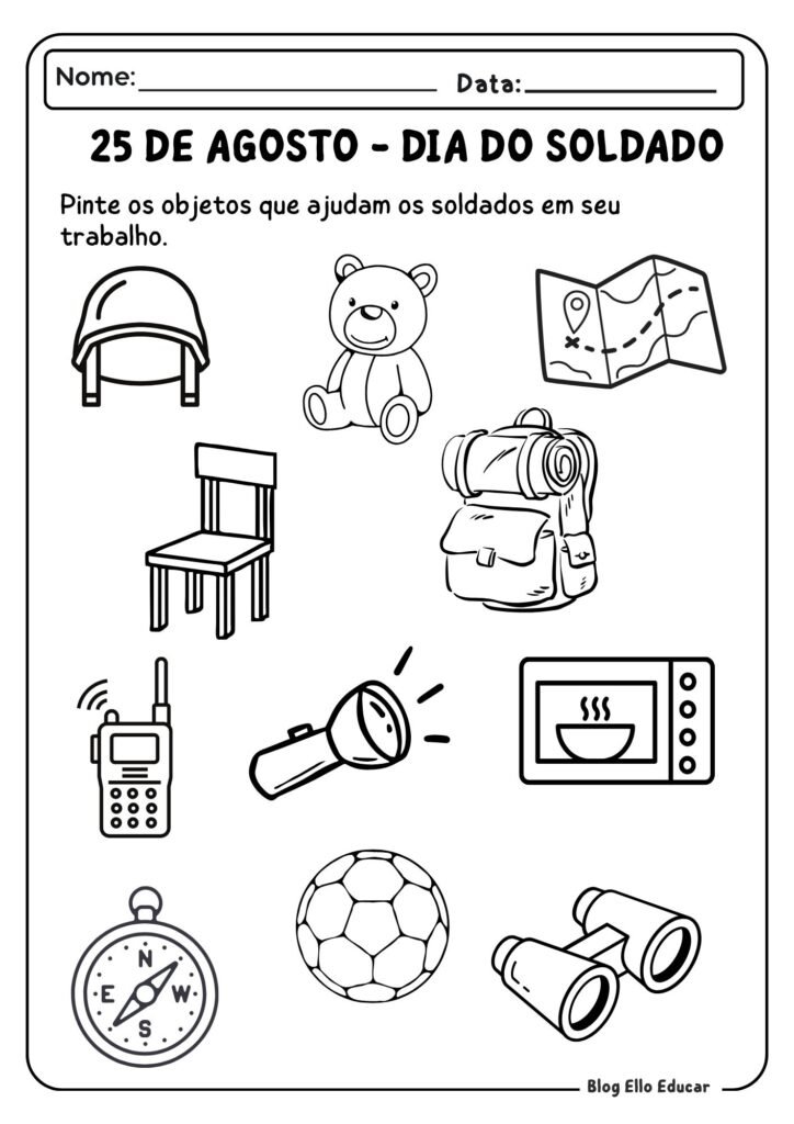 Atividades dia do Soldado para o 1° ano