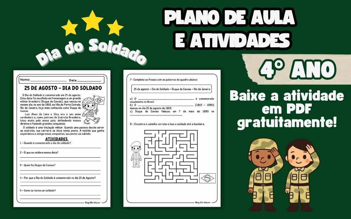 Atividades do Dia do Soldado para 4° ano: plano de aula completo