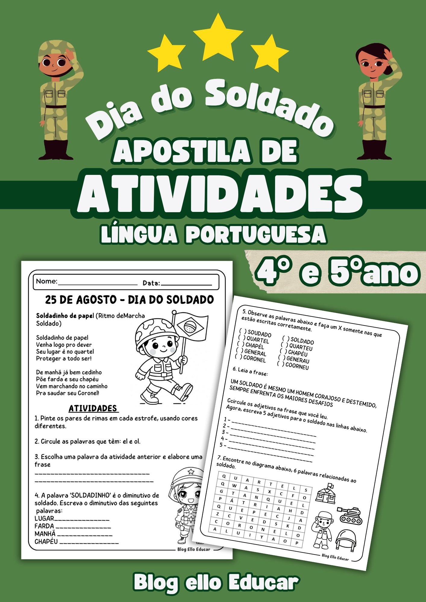 Atividades dia do Soldado 4°e 5° ano