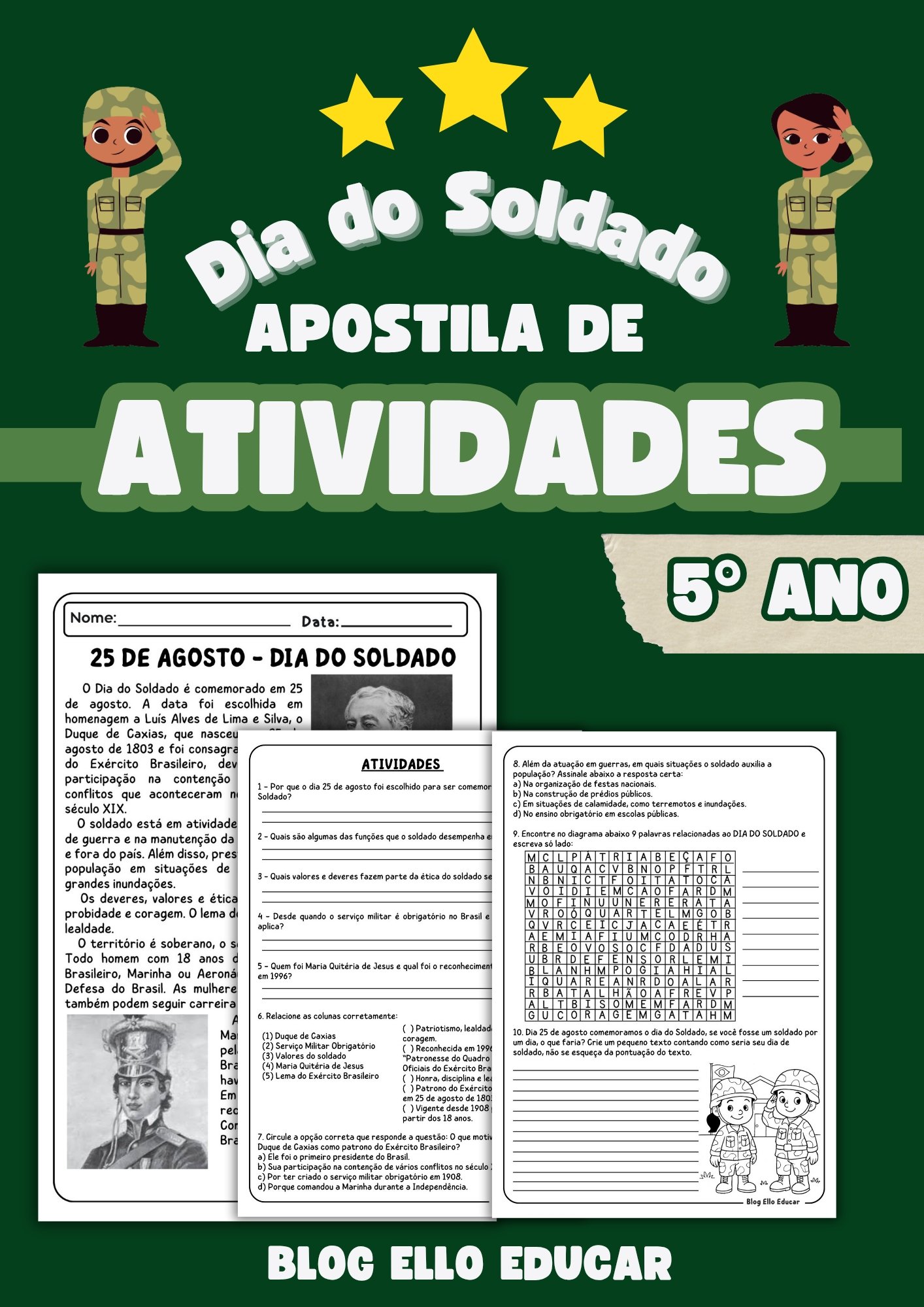 Atividades dia do Soldado 5° ano