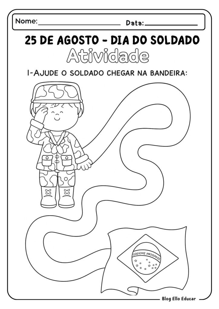 Atividades dia do Soldado Educação infantil