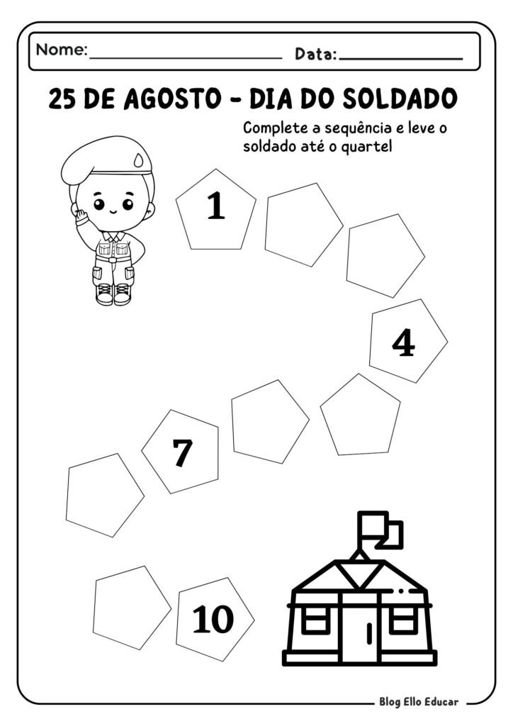 Atividades dia do Soldado Educação infantil