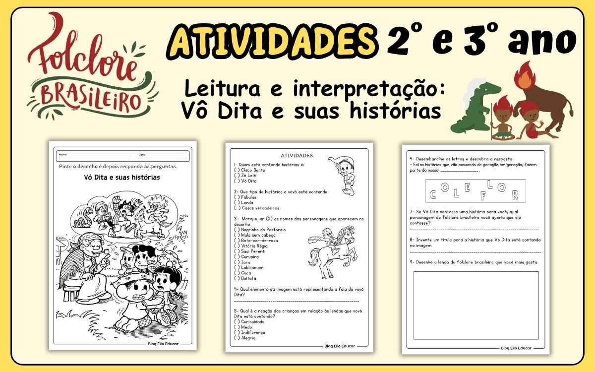 Atividades do Folclore 2° e 3° ano para imprimir