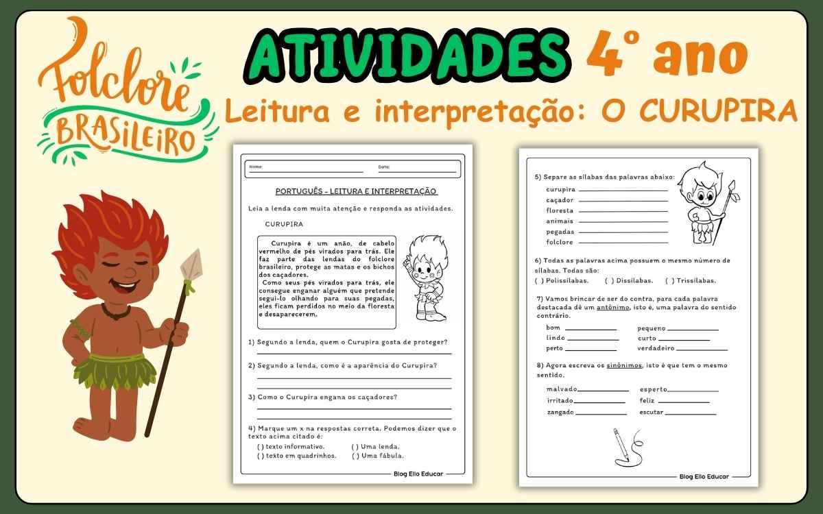 Atividades do Folclore 4° ano para imprimir
